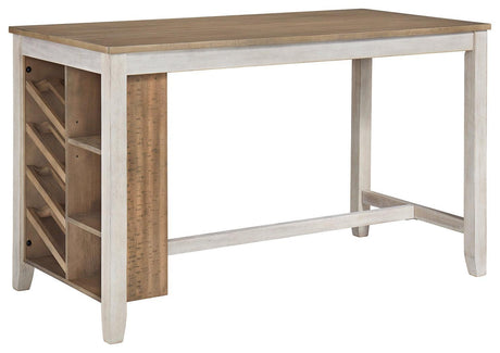 Skempton White/light Brown Counter Height Dining Table - Ella Furniture