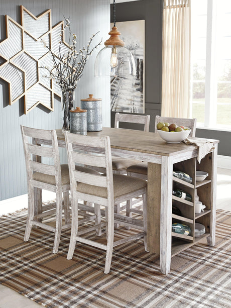 Skempton White/light Brown Counter Height Dining Table - Ella Furniture