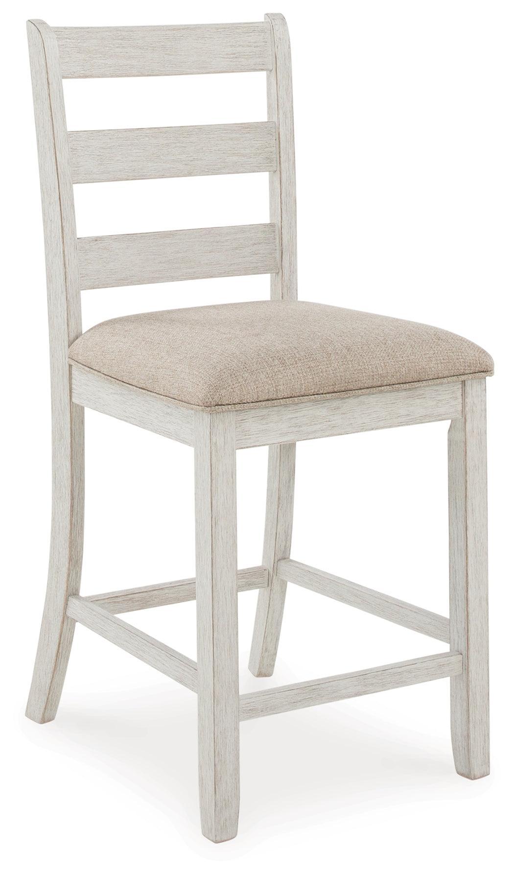 Skempton White/light Brown Counter Height Dining Table And Bar Stools (Set Of 7) - Ella Furniture