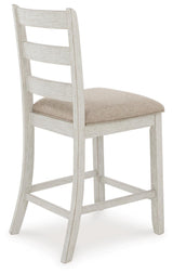 Skempton White/light Brown Counter Height Dining Table And Bar Stools (Set Of 7) - Ella Furniture
