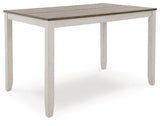 Skempton White/light Brown Counter Height Dining Table And Bar Stools (Set Of 7) - Ella Furniture