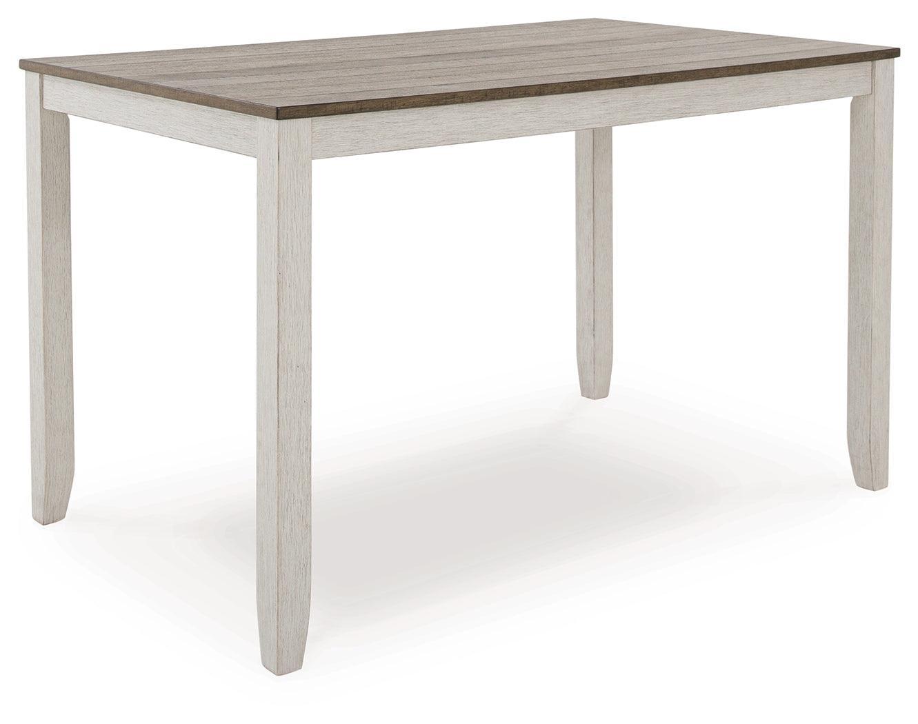Skempton White/light Brown Counter Height Dining Table And Bar Stools (Set Of 7) - Ella Furniture
