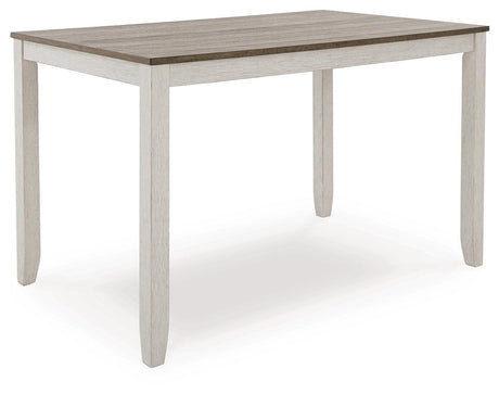 Skempton White/light Brown Counter Height Dining Table And Bar Stools (Set Of 7) - Ella Furniture
