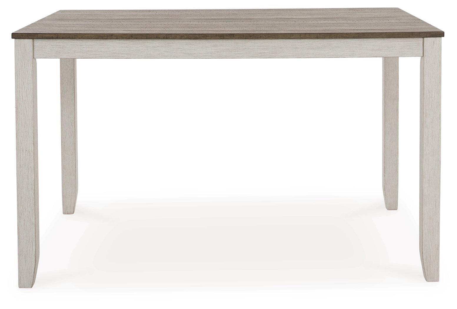 Skempton White/light Brown Counter Height Dining Table And Bar Stools (Set Of 7) - Ella Furniture