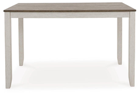 Skempton White/light Brown Counter Height Dining Table And Bar Stools (Set Of 7) - Ella Furniture