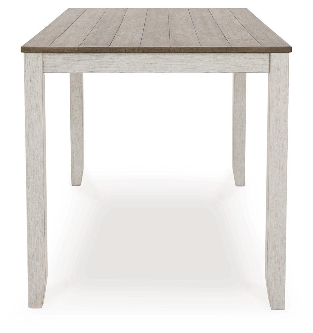 Skempton White/light Brown Counter Height Dining Table And Bar Stools (Set Of 7) - Ella Furniture