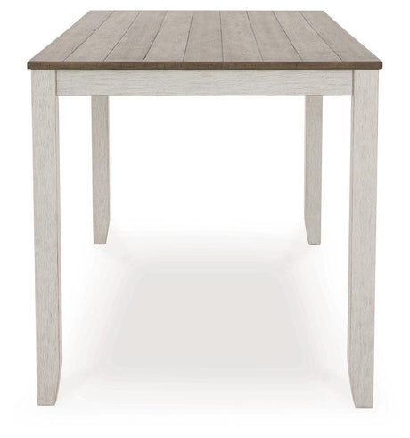 Skempton White/light Brown Counter Height Dining Table And Bar Stools (Set Of 7) - Ella Furniture
