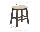 Rokane Light Brown Counter Height Bar Stool - Ella Furniture