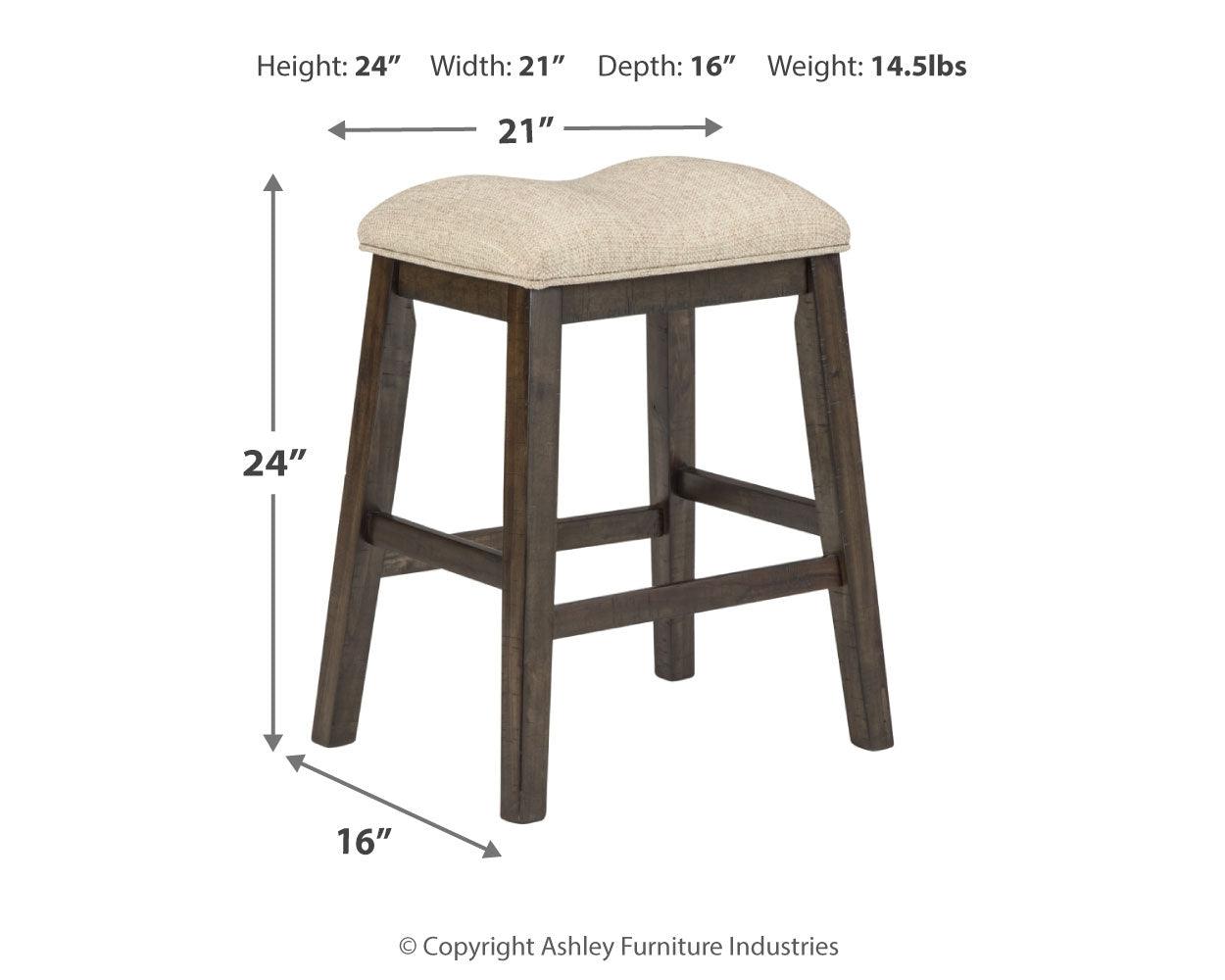 Rokane Light Brown Counter Height Bar Stool - Ella Furniture