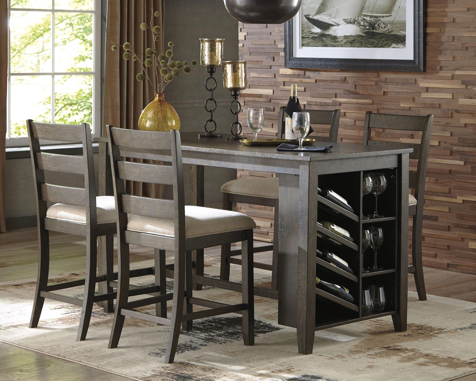 Rokane Brown Counter Height Dining Table - Ella Furniture