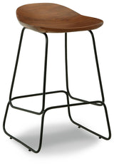 Wilinruck Brown/Black Counter Height Stool - Ella Furniture