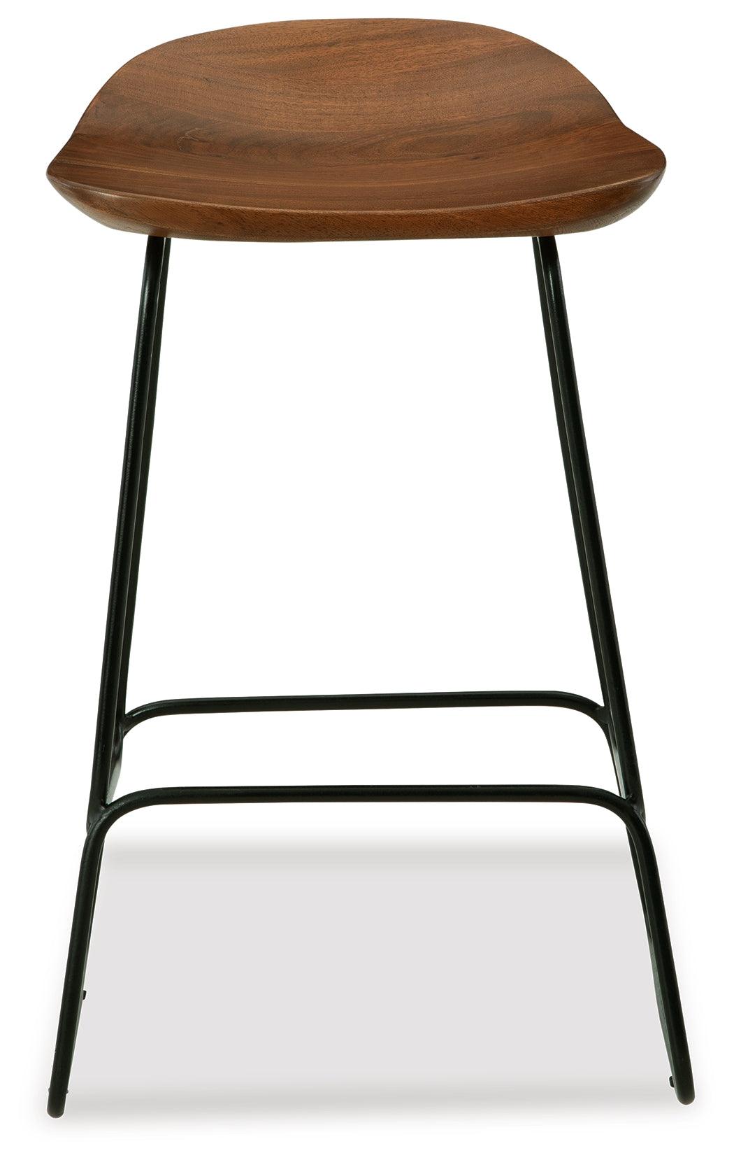 Wilinruck Brown/Black Counter Height Stool - Ella Furniture