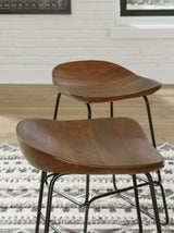 Wilinruck Brown/Black Counter Height Stool - Ella Furniture