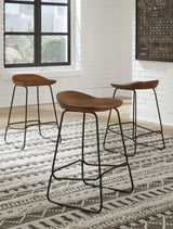 Wilinruck Brown/Black Counter Height Stool - Ella Furniture