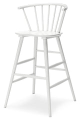 Grannen White Bar Height Stool - Ella Furniture