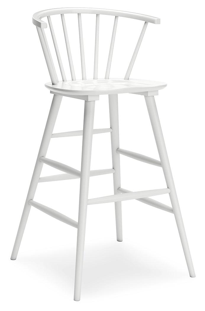 Grannen White Bar Height Stool - Ella Furniture