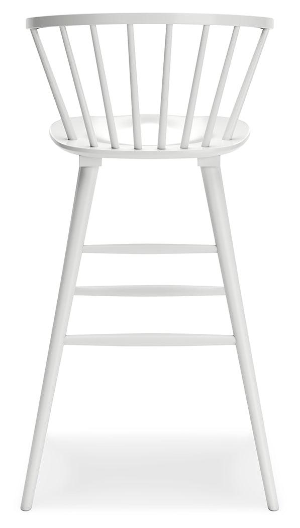 Grannen White Bar Height Stool - Ella Furniture