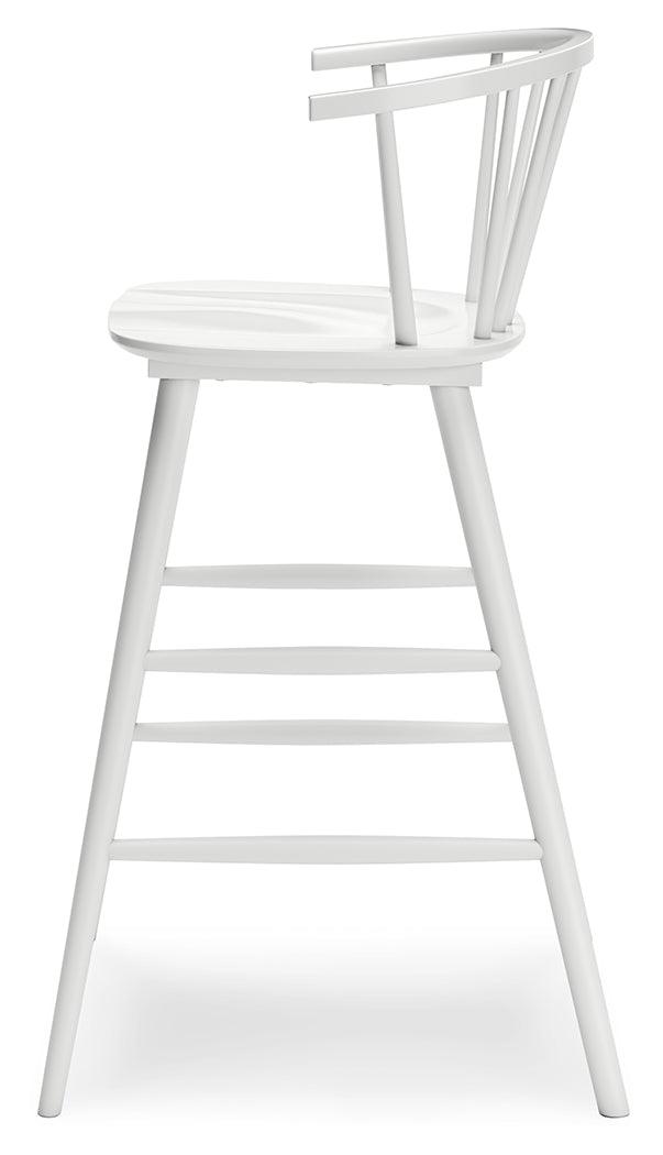 Grannen White Bar Height Stool - Ella Furniture