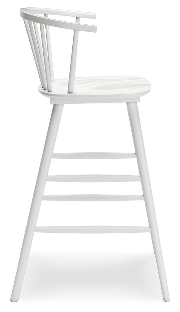 Grannen White Bar Height Stool - Ella Furniture