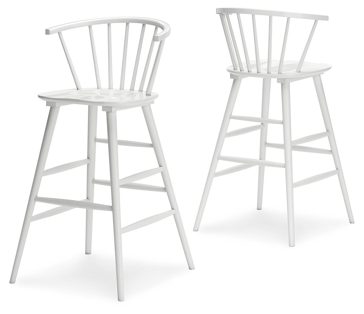 Grannen White Bar Height Stool - Ella Furniture