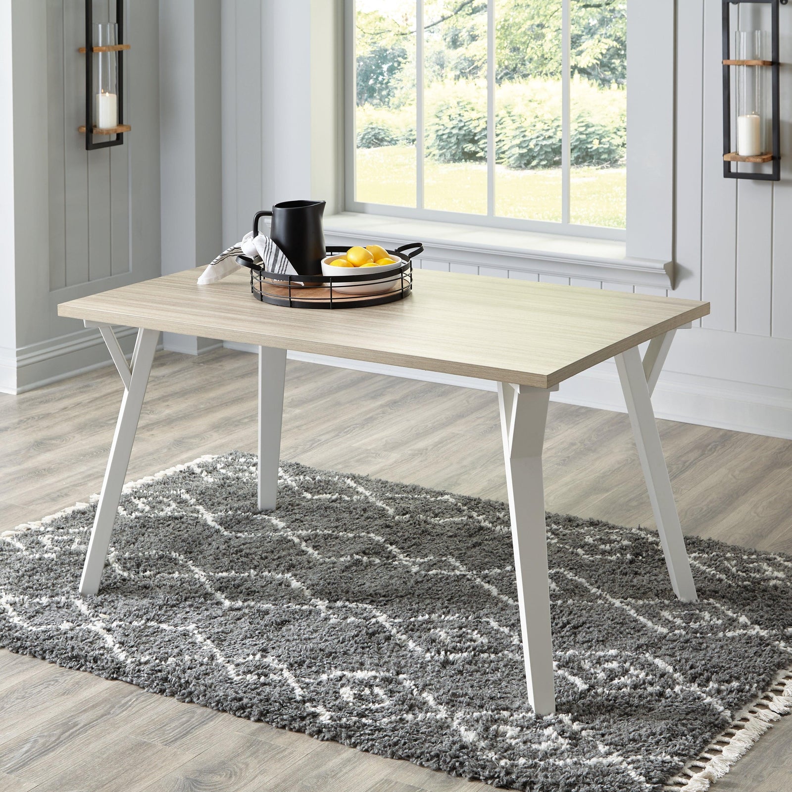 Grannen White/natural Dining Table