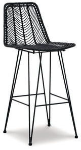 Angentree Black Bar Height Bar Stool - Ella Furniture