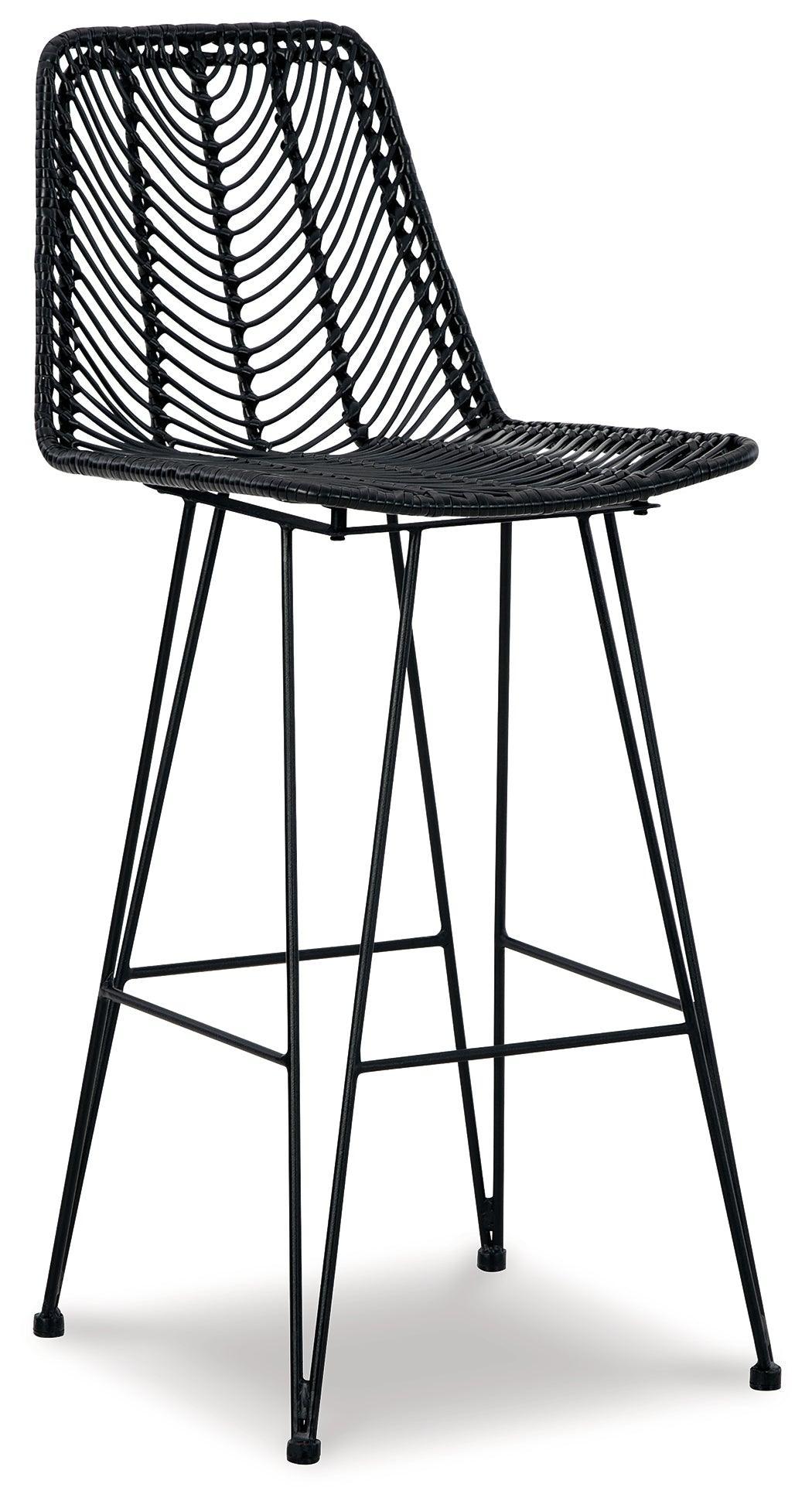 Angentree Black Bar Height Bar Stool - Ella Furniture