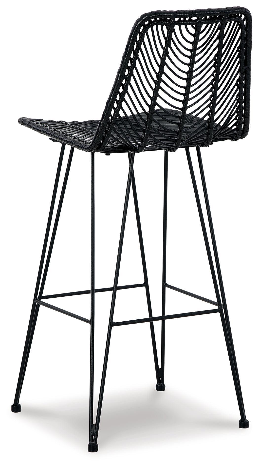 Angentree Black Bar Height Bar Stool - Ella Furniture