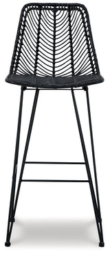 Angentree Black Bar Height Bar Stool - Ella Furniture