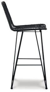Angentree Black Bar Height Bar Stool - Ella Furniture