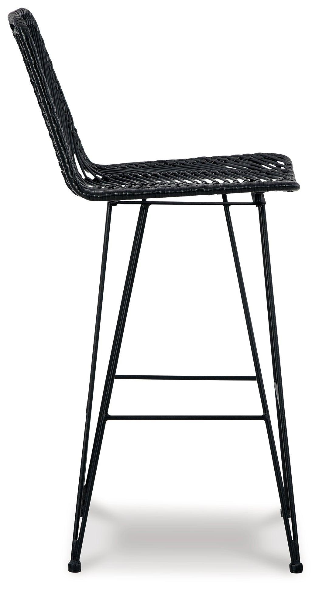 Angentree Black Bar Height Bar Stool - Ella Furniture