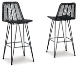 Angentree Black Bar Height Bar Stool - Ella Furniture