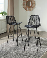 Angentree Black Bar Height Bar Stool - Ella Furniture