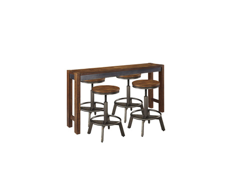 Torjin Brown/Gray Counter Height Dining Table And 4 Barstools - Ella Furniture
