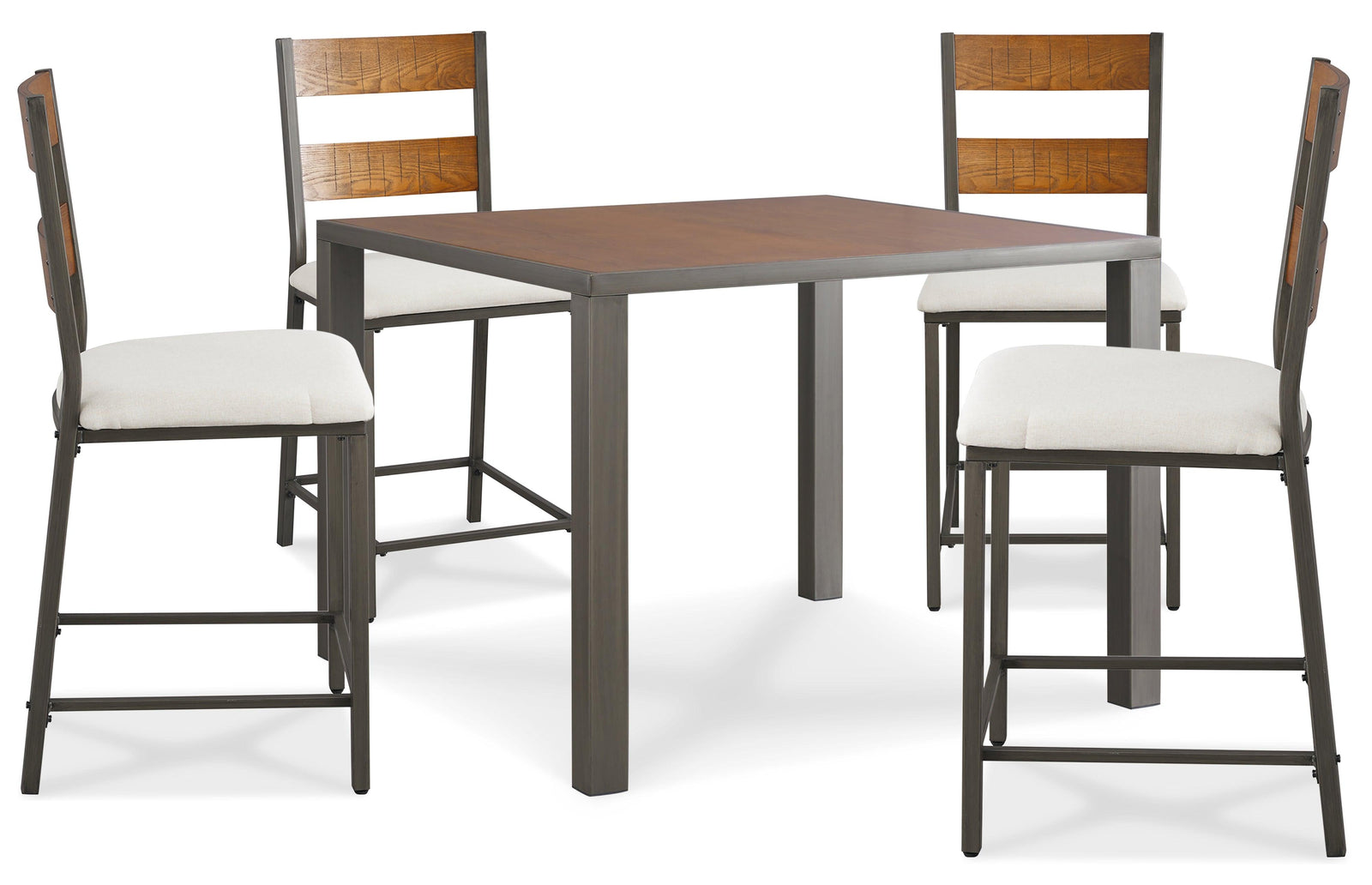Stellany Brown/Gray Counter Height Dining Table And 4 Barstools