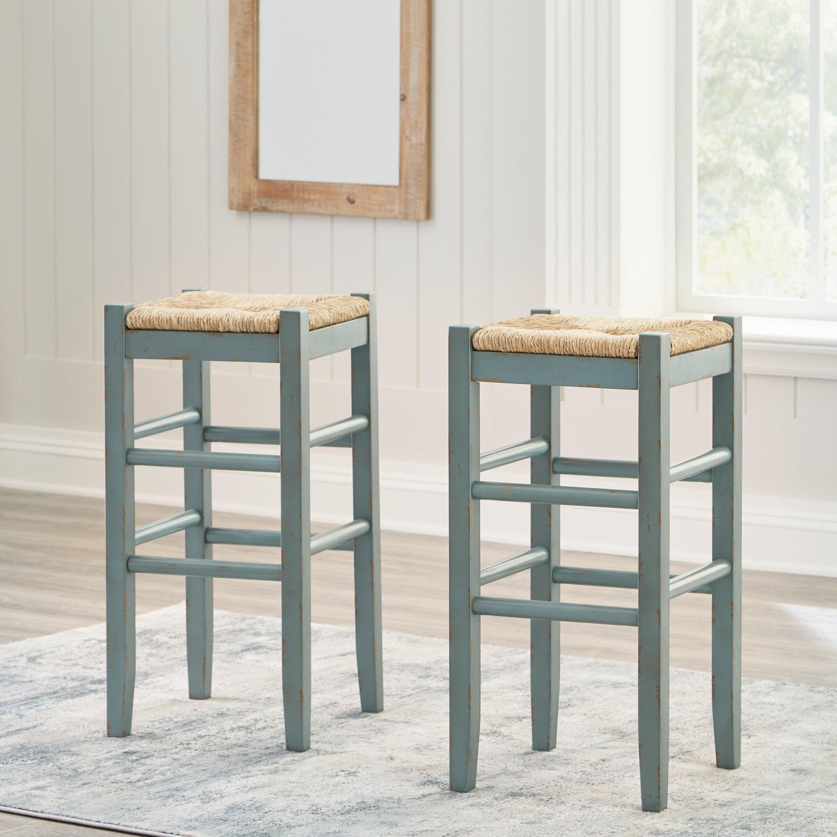 Mirimyn Teal Bar Height Bar Stool - Ella Furniture