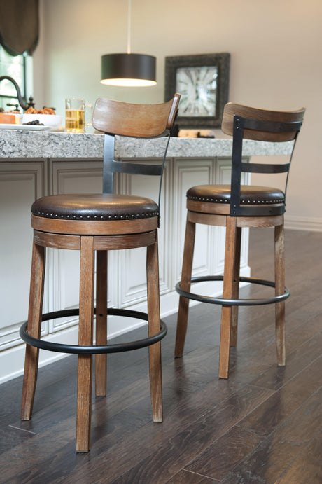 Footrest detail on Pinnadel Light Brown Bar Stool