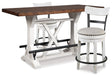 Valebeck White/Brown Counter Height Dining Table And 2 Barstools - Ella Furniture