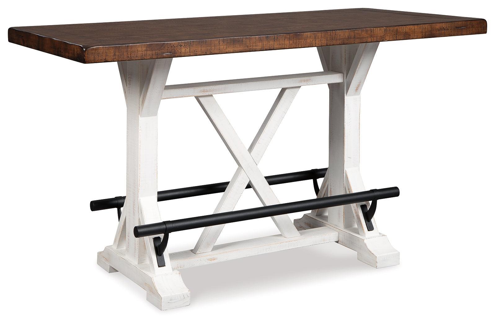 Valebeck White/Brown Counter Height Dining Table And 2 Barstools - Ella Furniture