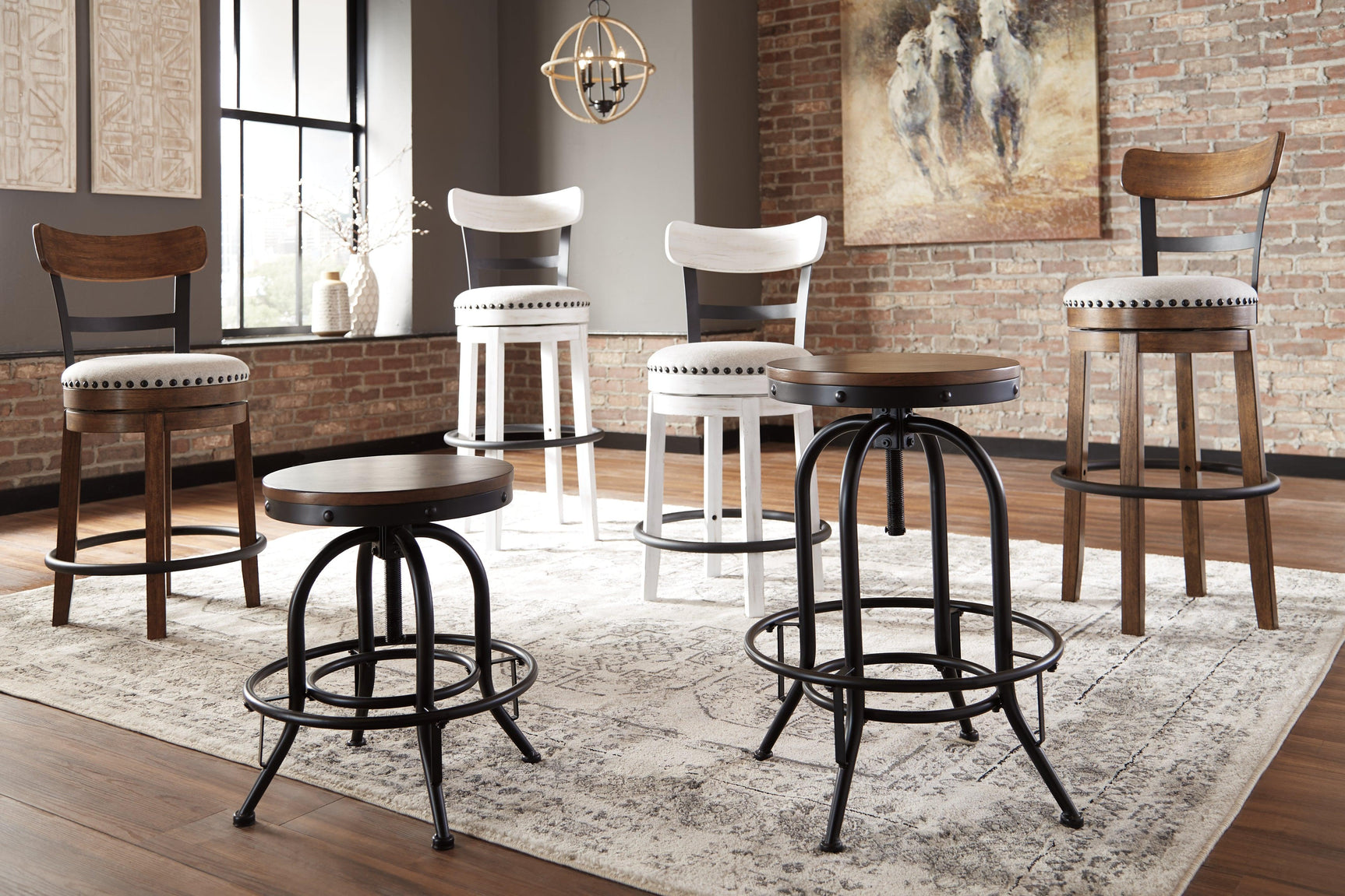 Valebeck White Counter Height Bar Stool - Ella Furniture