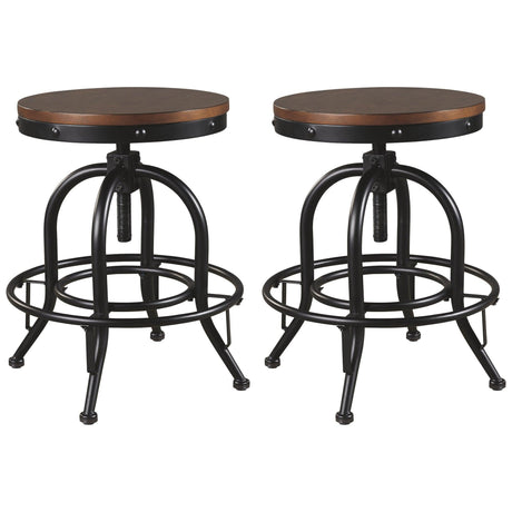 Valebeck Brown/Black Counter Height Bar Stool - Ella Furniture