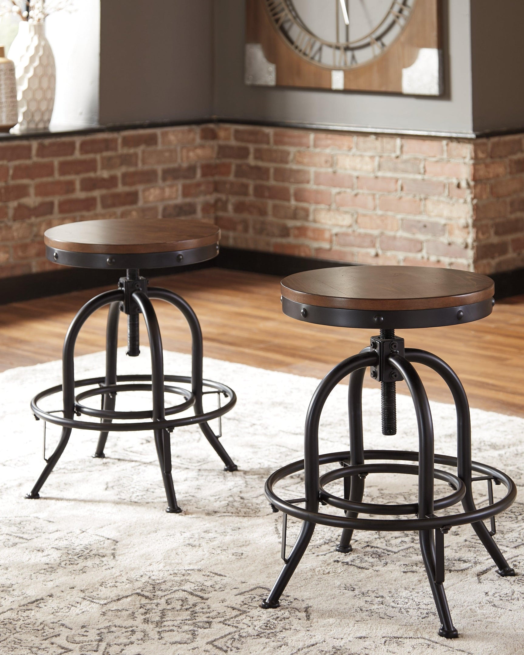 Valebeck Brown/Black Counter Height Bar Stool - Ella Furniture