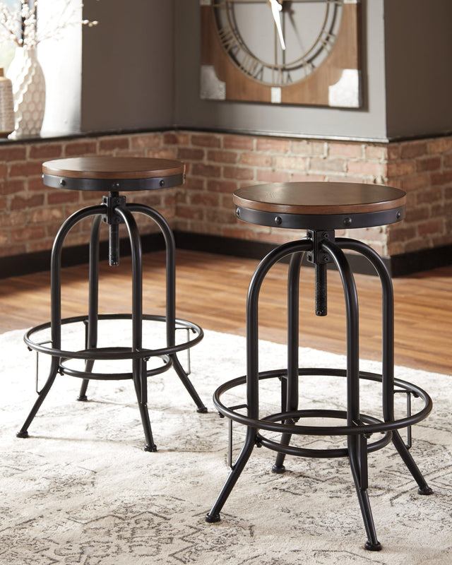 Valebeck Brown/Black Bar Height Bar Stool - Ella Furniture