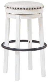 Valebeck White/Black Bar Height Stool - Ella Furniture