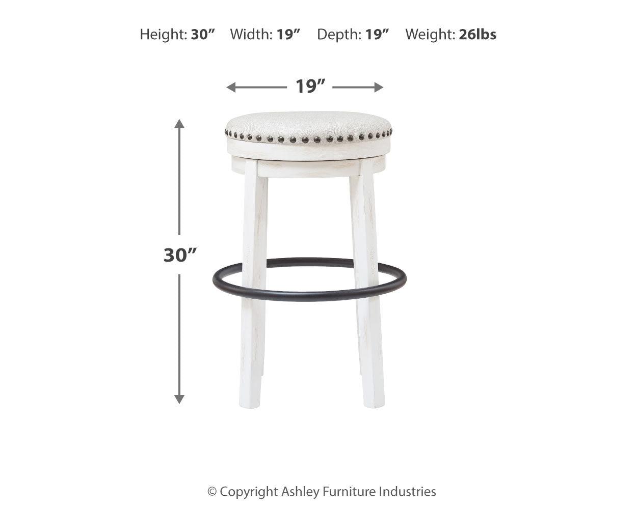 Valebeck White/Black Bar Height Stool - Ella Furniture