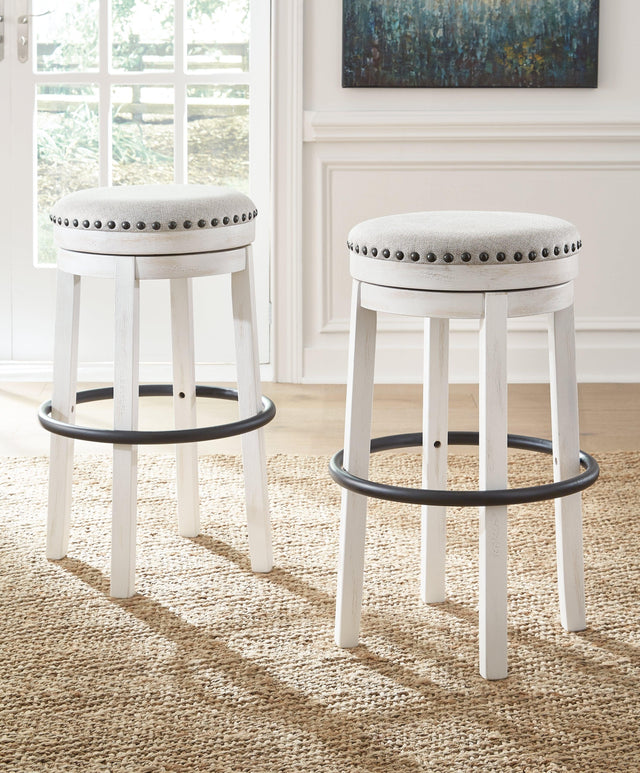 Valebeck White/Black Bar Height Stool - Ella Furniture