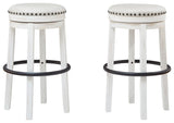 Valebeck White/Black Bar Height Stool - Ella Furniture