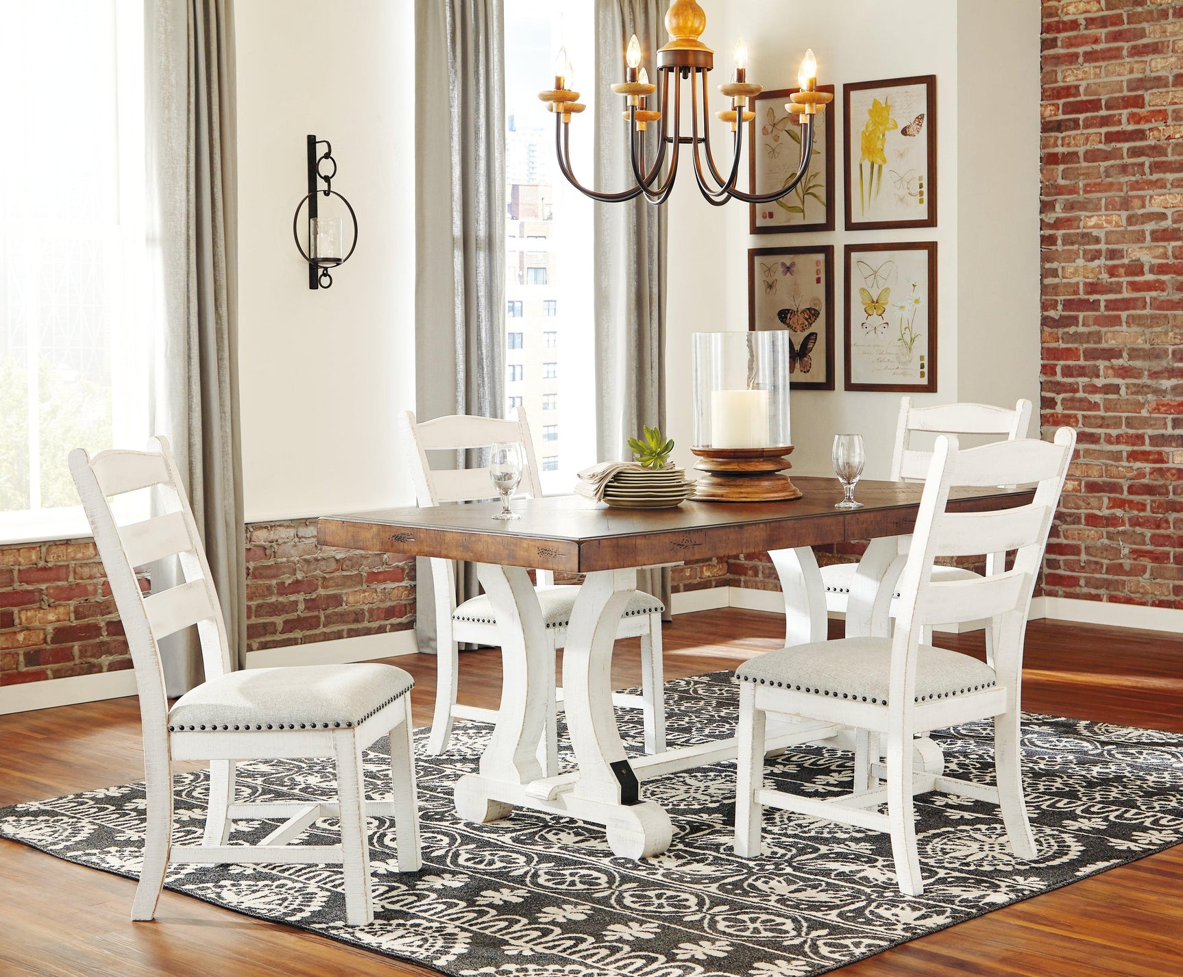 Valebeck Beige/white Dining Chair - Ella Furniture