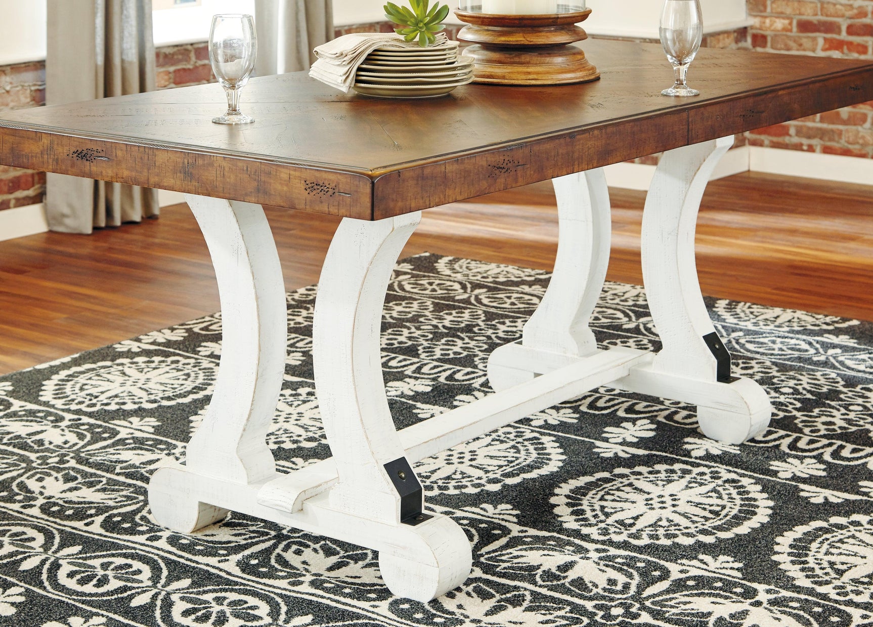 Valebeck White/Brown Dining Table - Ella Furniture