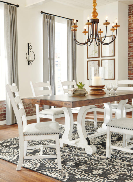 Valebeck White/Brown Dining Table - Ella Furniture
